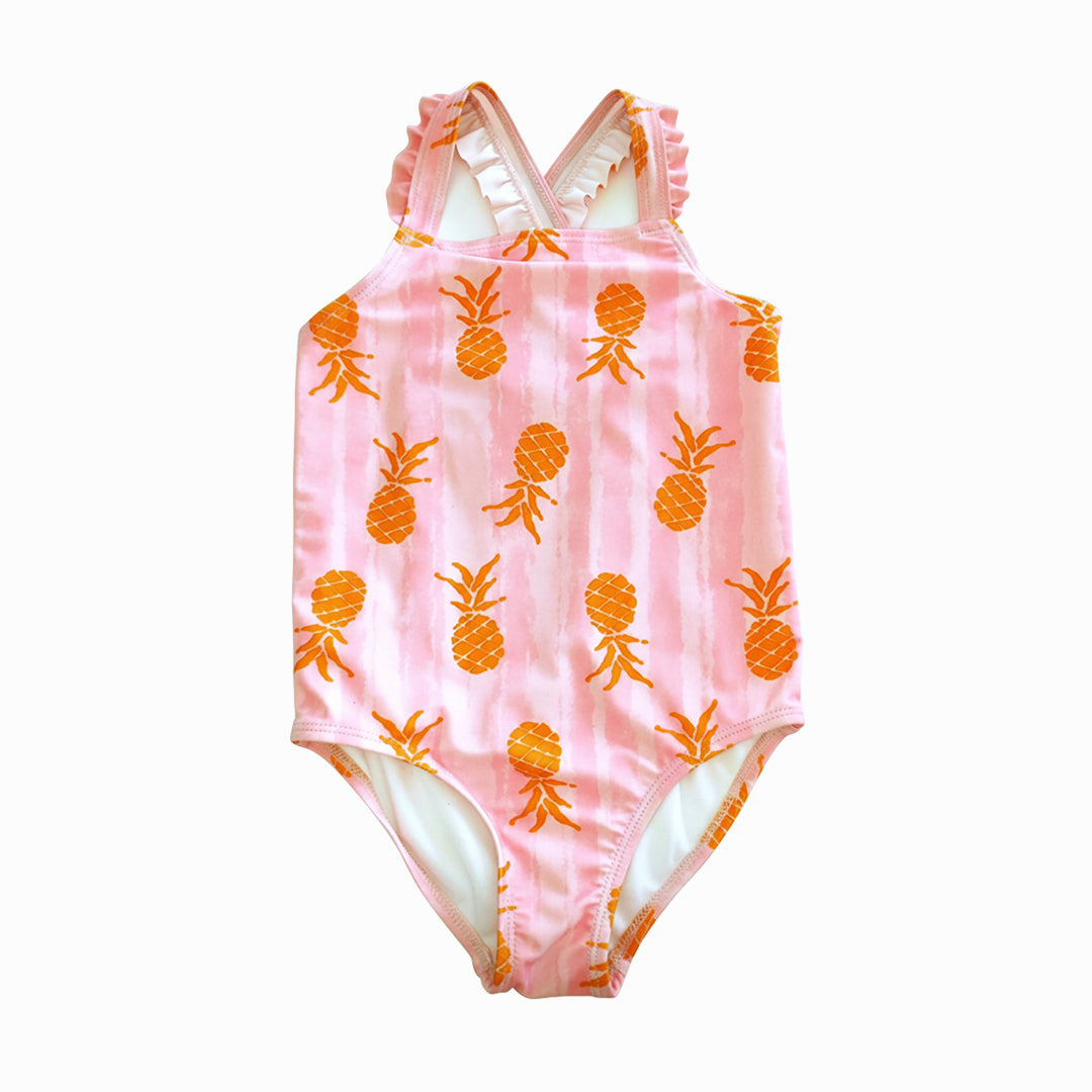Traje de Baño con Estampado de Piñas para Niña
